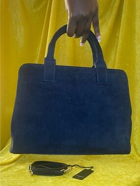 My Choice Italy Navy Blue Suede Leather handbag